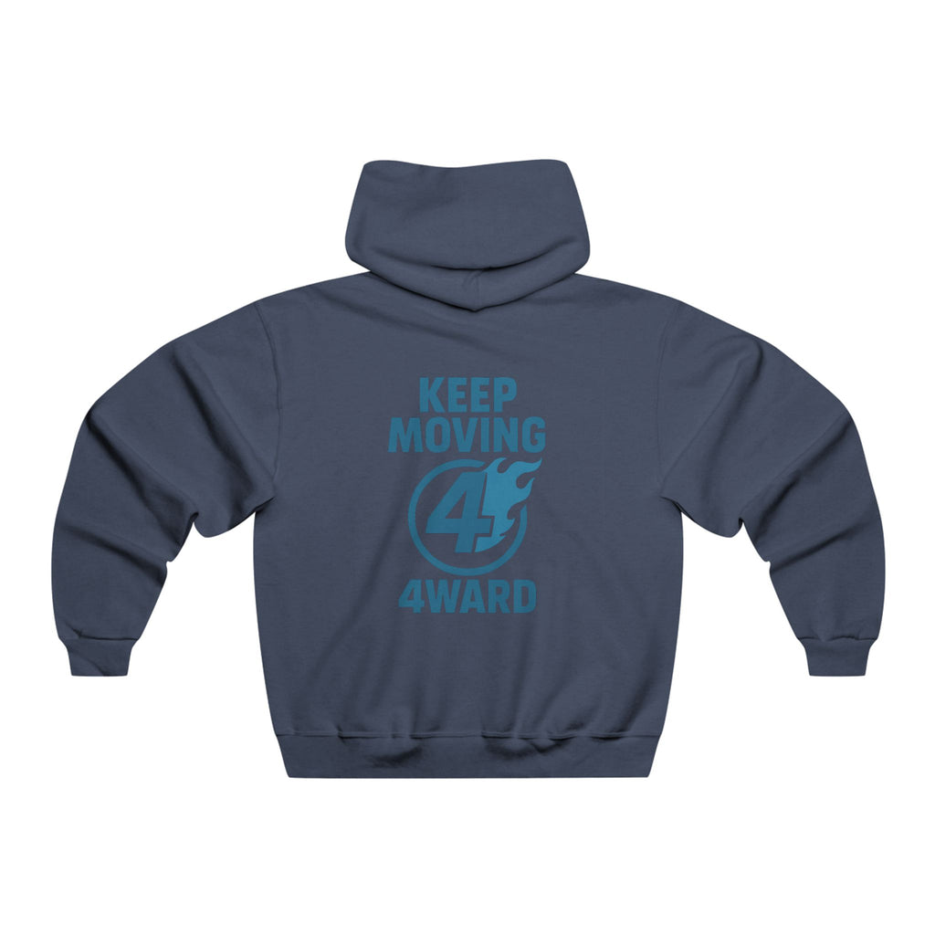 Keep Moving 4ward Hoodie — Motivational Grey Pullover with "Keep Moving 4Ward" Design