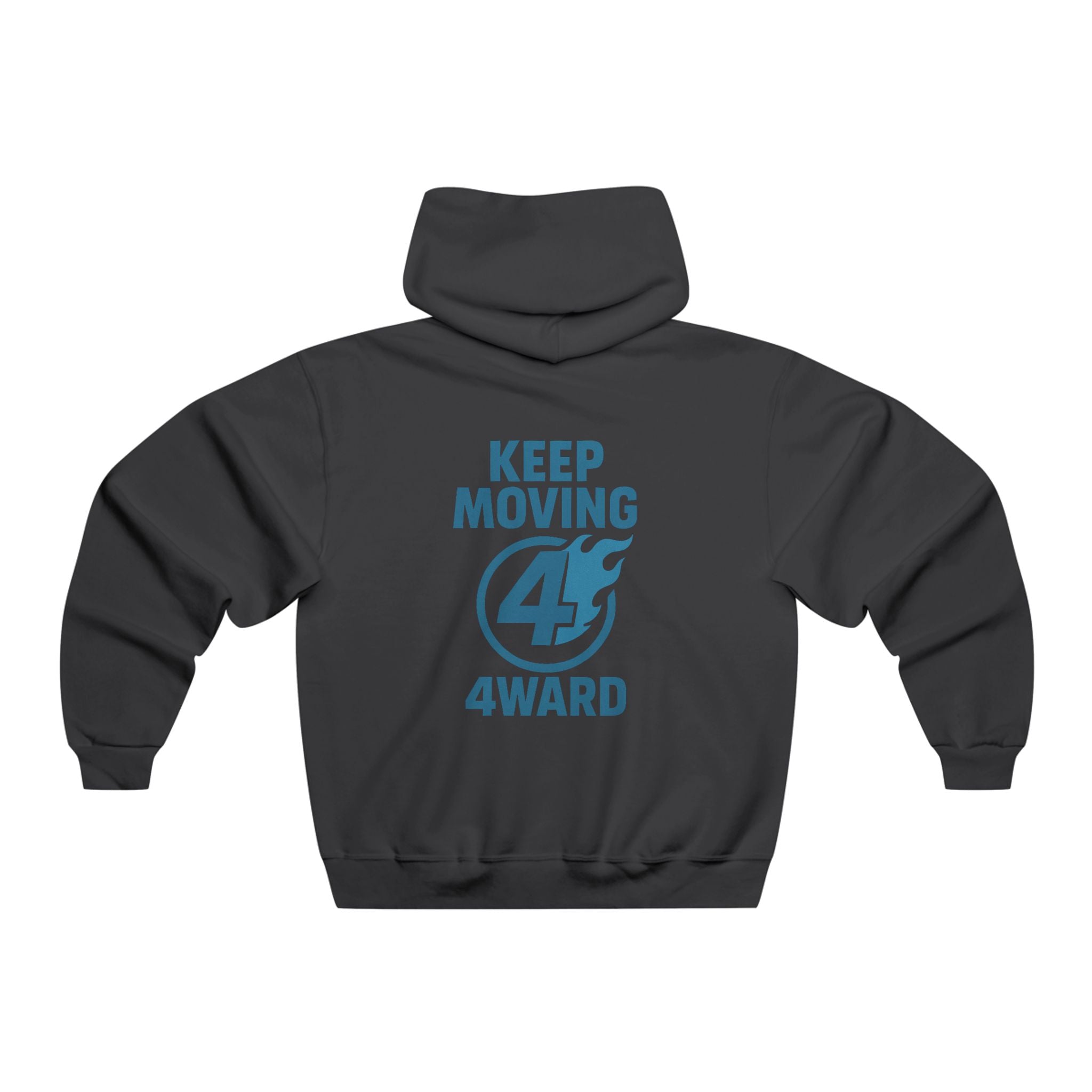 Keep Moving 4ward Hoodie — Motivational Grey Pullover with "Keep Moving 4Ward" Design