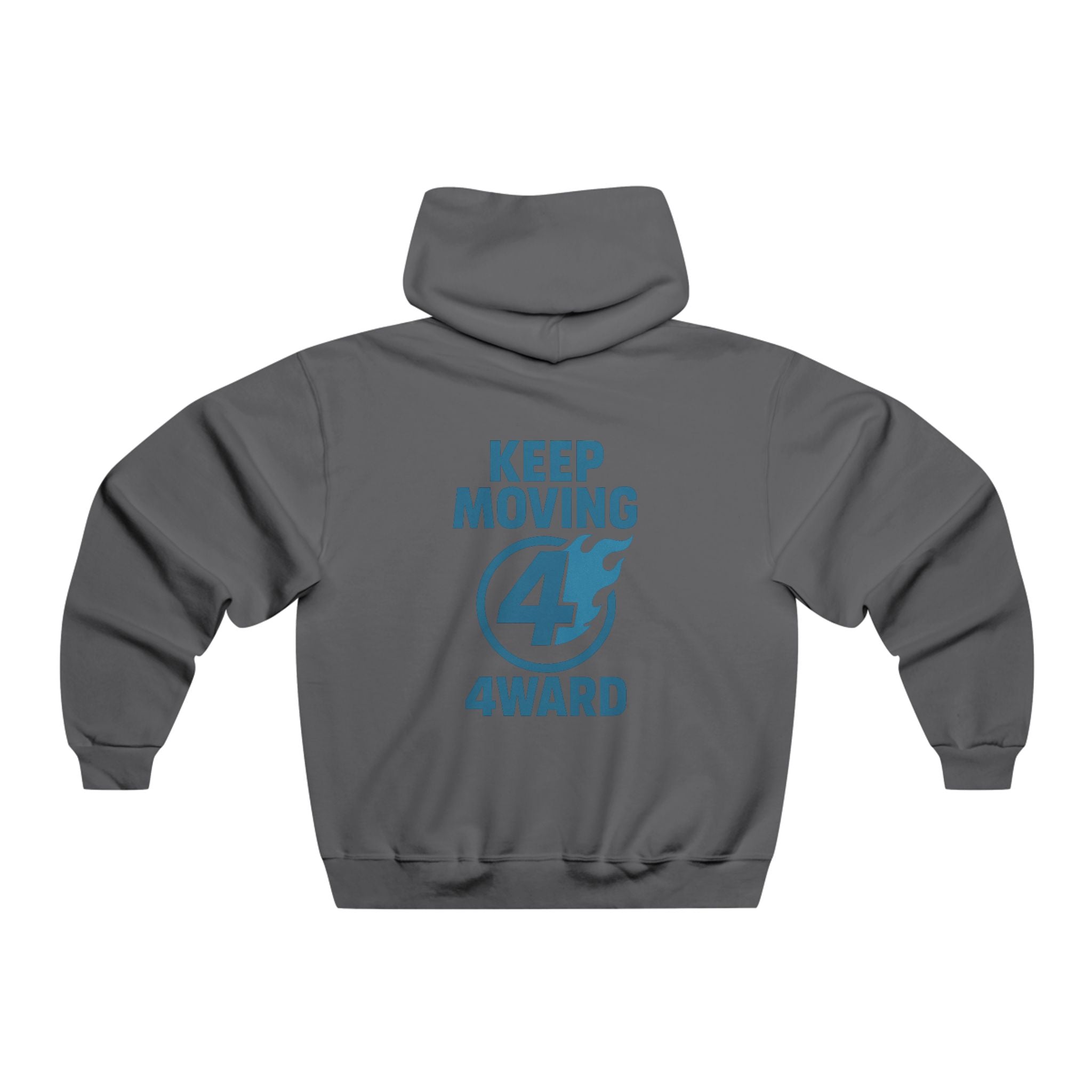 Keep Moving 4ward Hoodie — Motivational Grey Pullover with "Keep Moving 4Ward" Design